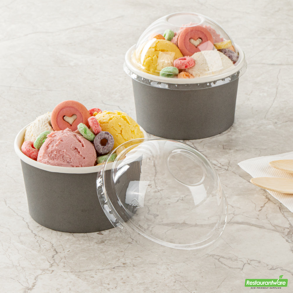 Wholesale Restaurantware Coppetta Round Clear Plastic To Go Cup Dome Lid - Fits 12 oz- Bulk