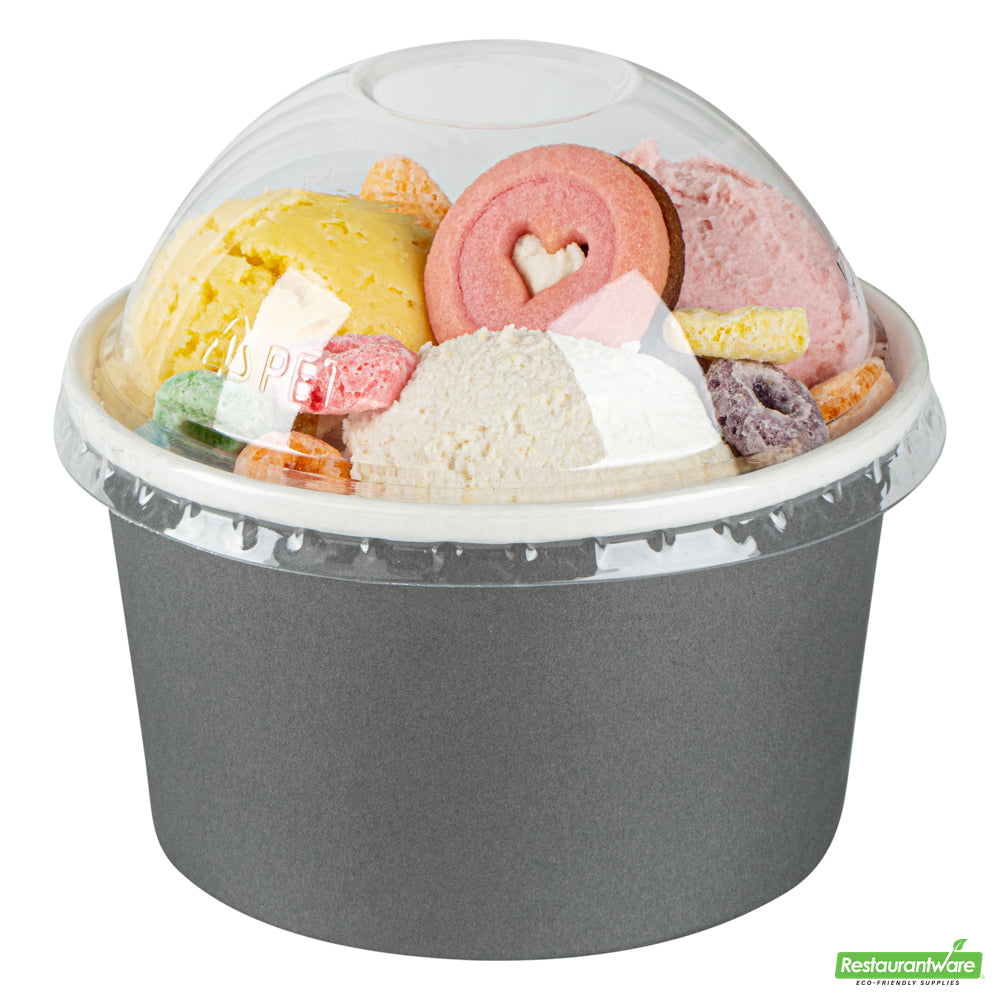 Wholesale Restaurantware Coppetta Round Clear Plastic To Go Cup Dome Lid - Fits 12 oz- Bulk