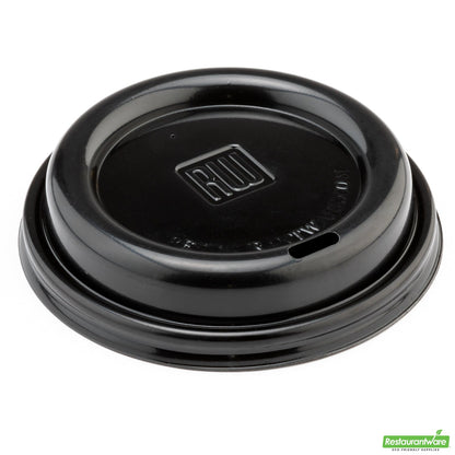 Wholesale Restaurantware Restpresso Black Plastic Coffee Cup Lid - Fits 8, 12, 16 and 20 Oz- Bulk