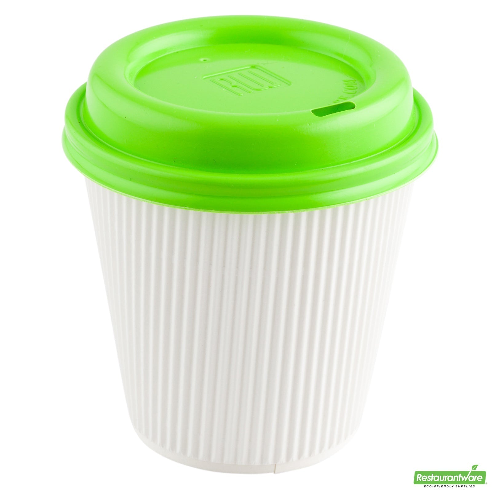 Wholesale Restaurantware Restpresso Lime Green Plastic Coffee Cup Lid - Fits 8, 12, 16 and 20 Oz- Bulk