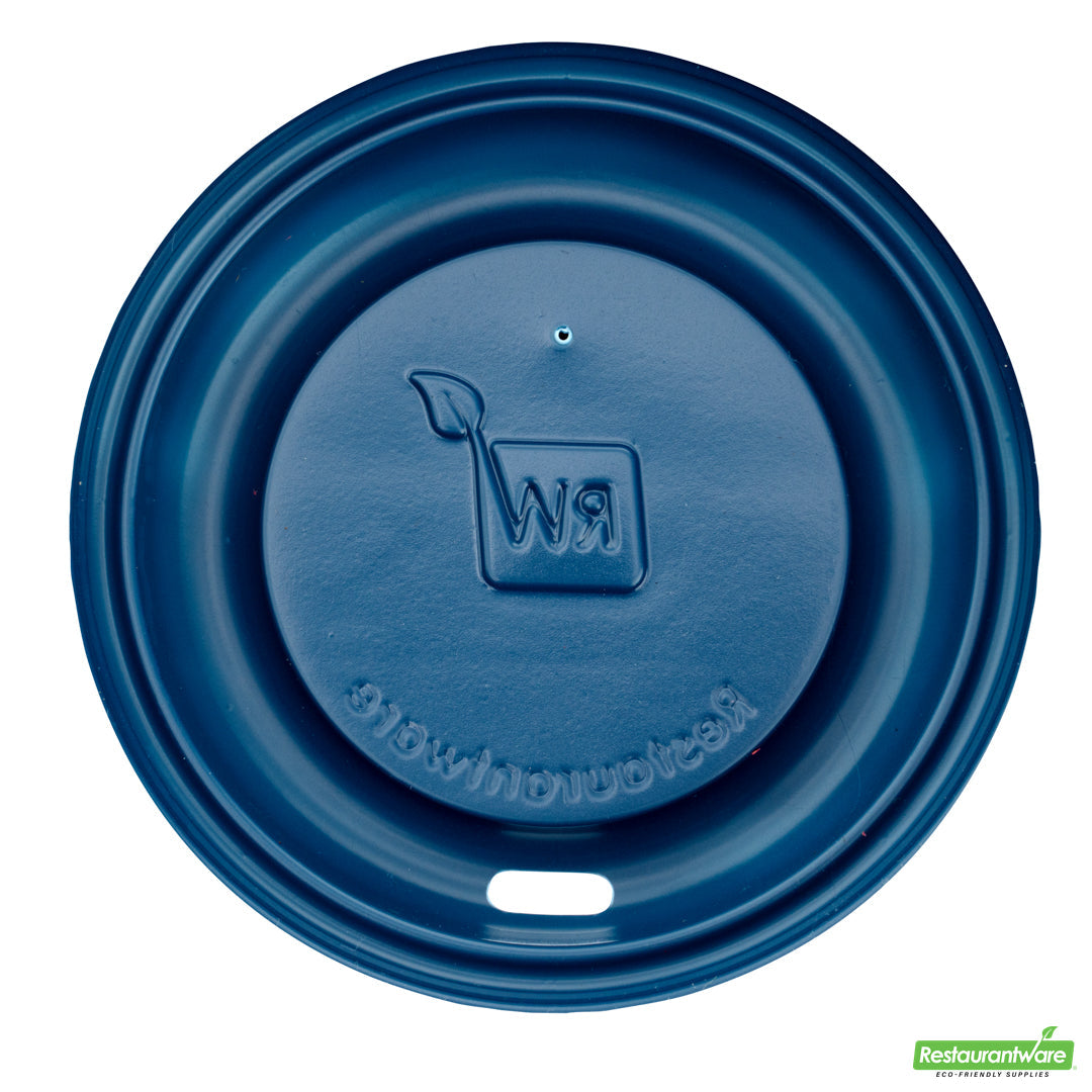 Wholesale Restaurantware Restpresso Midnight Blue Plastic Coffee Cup Lid - Fits 8, 12, 16 and 20 oz- Bulk