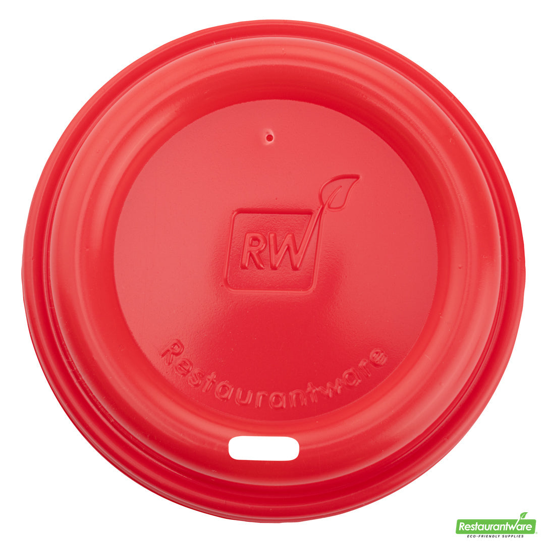 Wholesale Restaurantware Restpresso Red Plastic Coffee Cup Lid - Fits 8, 12, 16 and 20 oz- Bulk