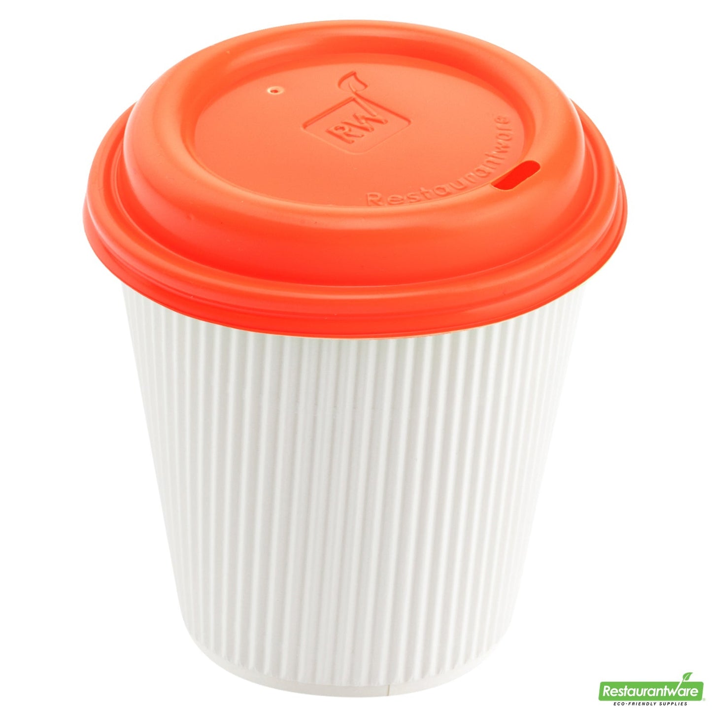 Wholesale Restaurantware Restpresso Tangerine Orange Plastic Coffee Cup Lid - Fits 8, 12, 16 and 20 Oz- Bulk