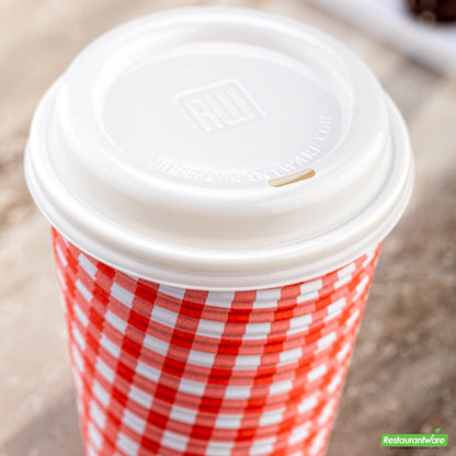 Wholesale Restaurantware Restpresso White Plastic Coffee Cup Lid - Fits 8, 12, 16 and 20 Oz- Bulk