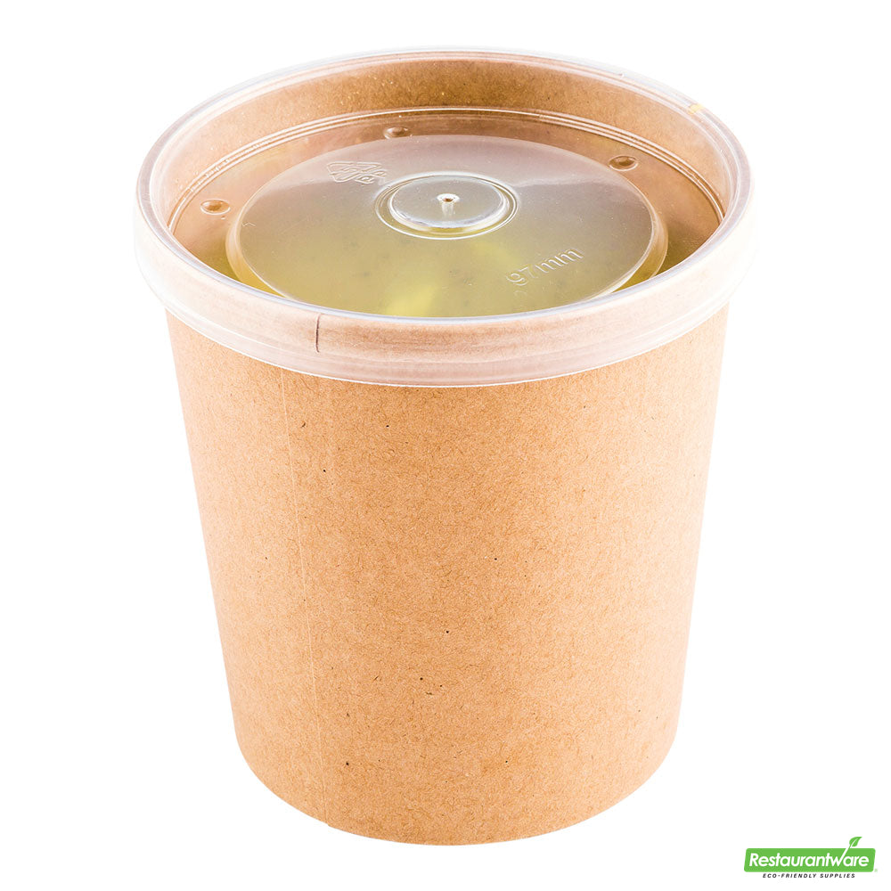 Wholesale Restaurantware Round Clear Plastic Soup Container Lid - Fits 16 Oz - 3.8" X 3.8" X 0.4"- Bulk