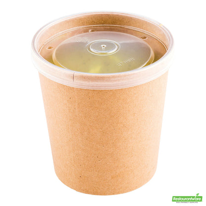 Wholesale Restaurantware Round Clear Plastic Soup Container Lid - Fits 16 Oz - 3.8" X 3.8" X 0.4"- Bulk