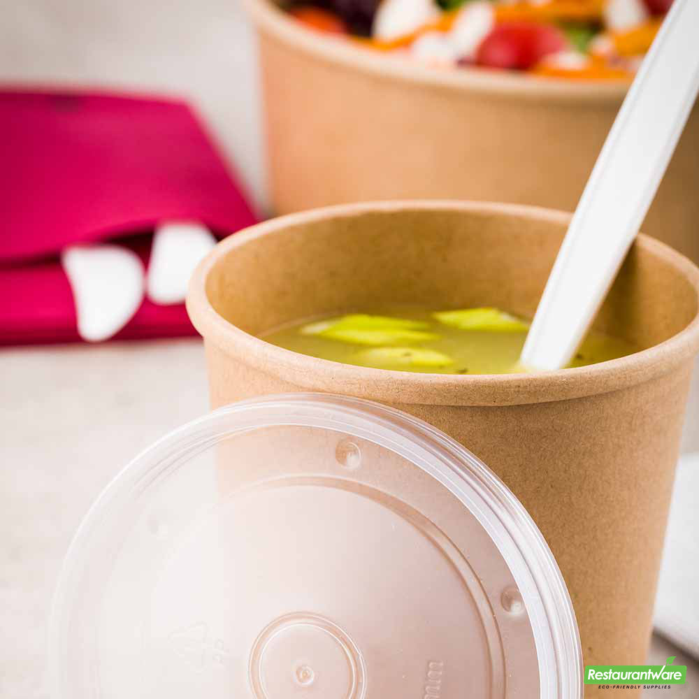 Wholesale Restaurantware Round Clear Plastic Soup Container Lid - Fits 16 Oz - 3.8" X 3.8" X 0.4"- Bulk