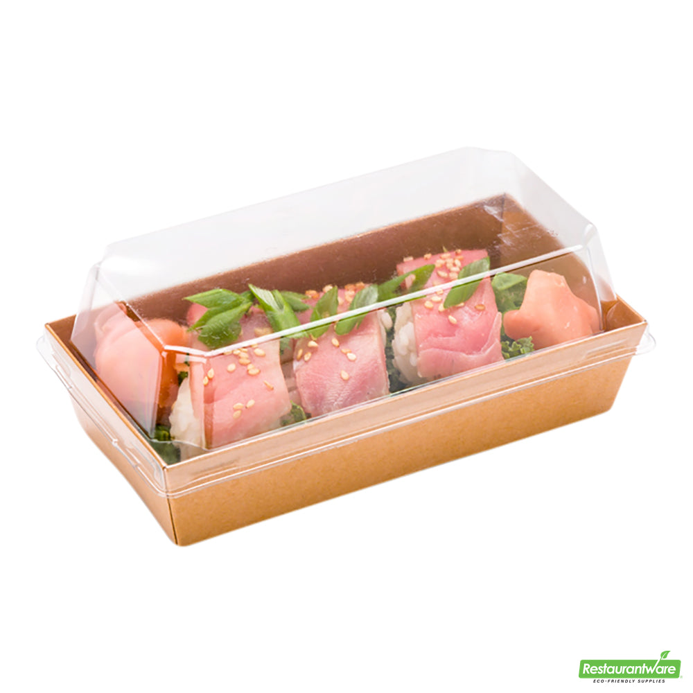 Wholesale Restaurantware Matsuri Vision Clear Plastic Lid - Fits Medium Sushi Container- Bulk