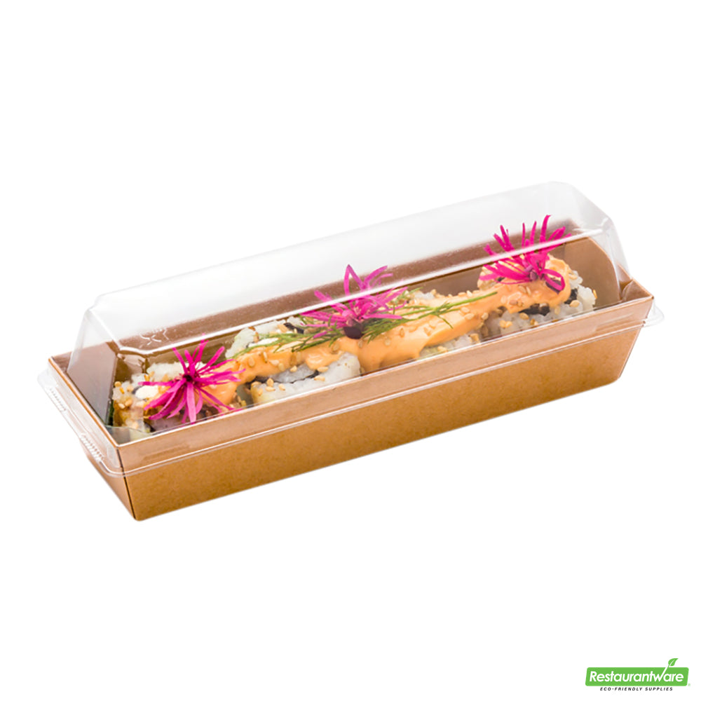 Wholesale Restaurantware Matsuri Vision Clear Plastic Lid - Fits Small Maki Sushi Container- Bulk