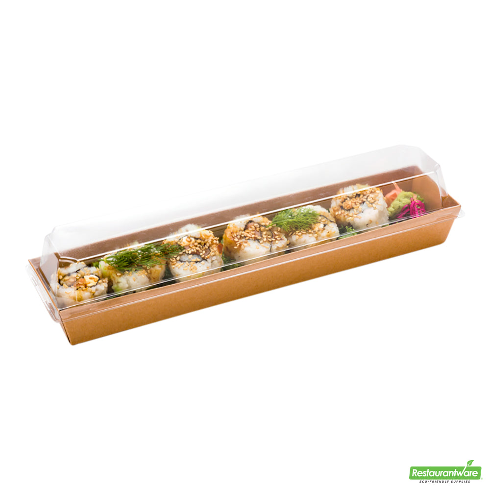 Wholesale Restaurantware Matsuri Vision Clear Plastic Lid - Fits Large Maki Sushi Container- Bulk