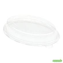 Wholesale Restaurantware Pulp Tek Oval Clear Plastic Dome Lid - Fits 18 Oz Oval Bagasse Salad Plate- Bulk