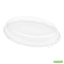 Wholesale Restaurantware Pulp Tek Oval Clear Plastic Dome Lid - Fits 26 oz Bagasse Salad Plate- Bulk