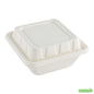 Wholesale Restaurantware Pulp Safe No PFAS Added Square White Sugarcane / Bagasse Serving Bowl Lid - Home Compostable, Fits 160 oz- Bulk