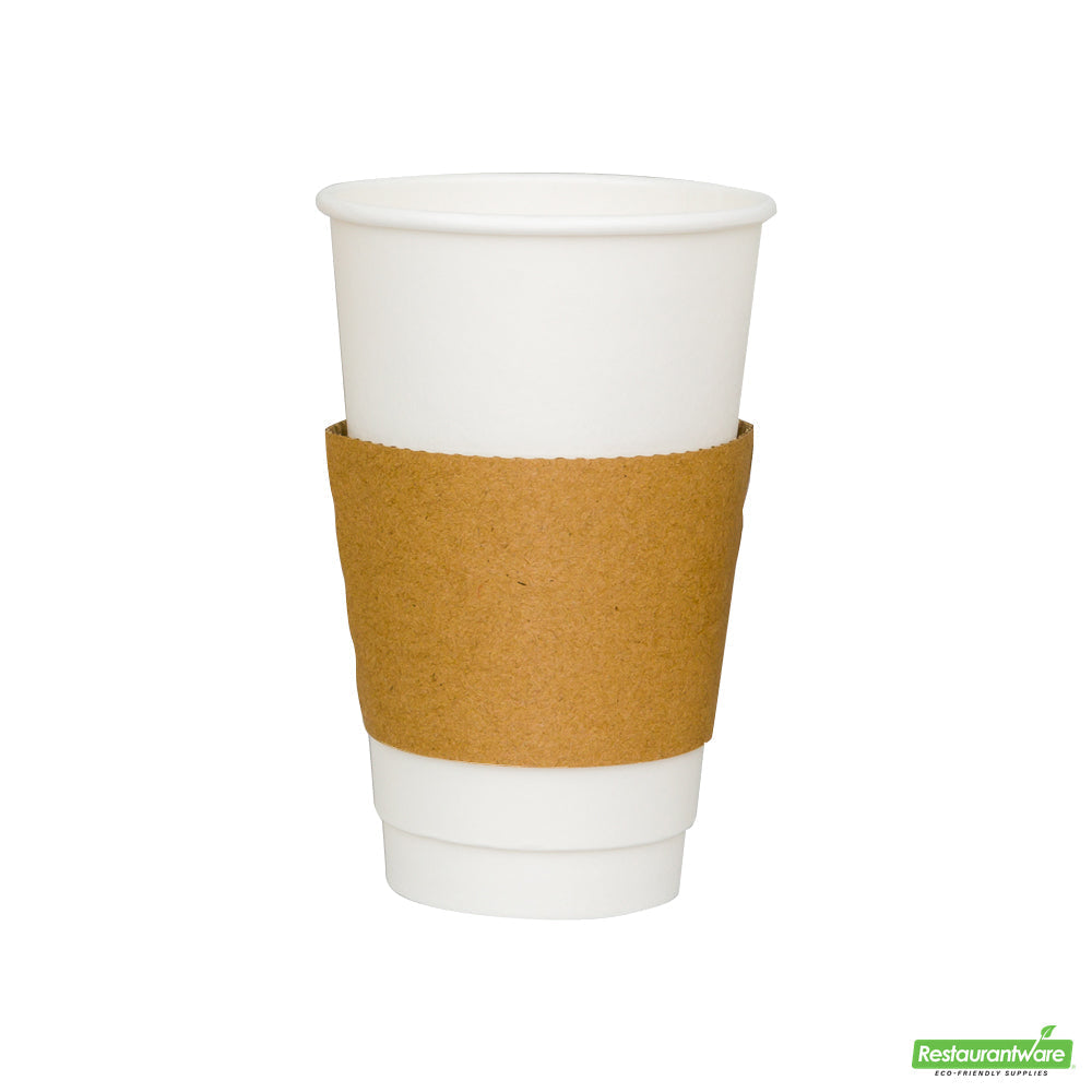 Wholesale Restaurantware Restpresso Kraft Paper Coffee Cup Sleeve - Fits 12 / 16 / 20 Oz Cups- Bulk