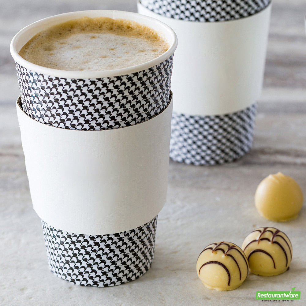Wholesale Restaurantware Restpresso White Paper Coffee Cup Sleeve - Fits 12 / 16 / 20 Oz Cups- Bulk