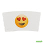 Wholesale Restaurantware Restpresso White Paper Heart Eyes Emoji Coffee Cup Sleeve - Fits 12 / 16 / 20 oz Cups- Bulk