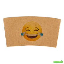 Wholesale Restaurantware Restpresso Kraft Paper Crying Laughing Emoji Coffee Cup Sleeve - Fits 12 / 16 / 20 oz Cups- Bulk