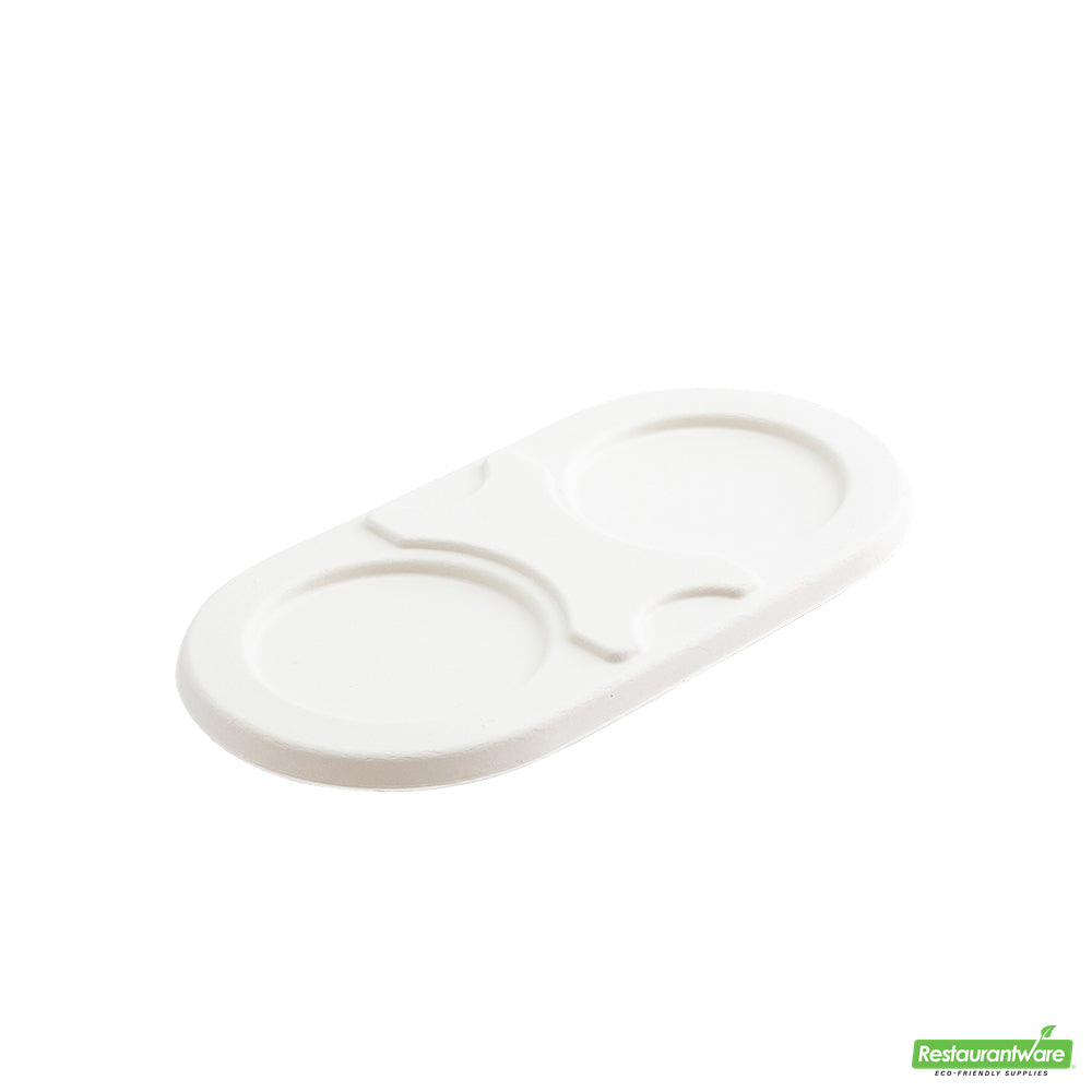 Wholesale Restaurantware Pulp Tek Oval White Sugarcane / Bagasse Lid - Fits Bagasse Take Out Container- Bulk
