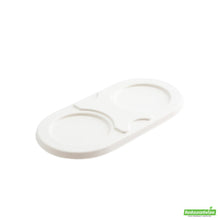 Wholesale Restaurantware Pulp Tek Oval White Sugarcane / Bagasse Lid - Fits Bagasse Take Out Container- Bulk