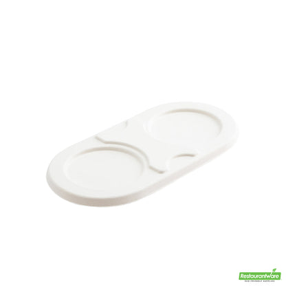 Wholesale Restaurantware Pulp Tek Oval White Sugarcane / Bagasse Lid - Fits Bagasse Take Out Container- Bulk