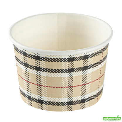 Wholesale Restaurantware 4 Oz Round Plaid Paper To Go Cup- Bulk