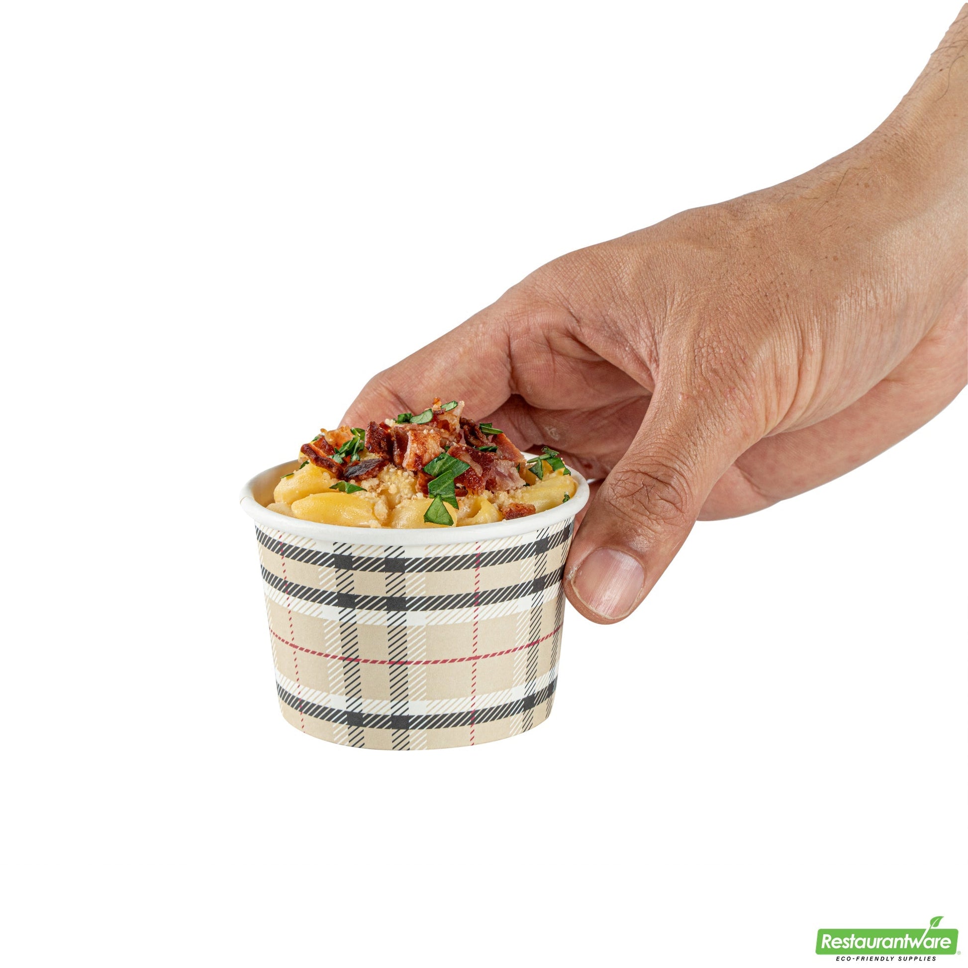 Wholesale Restaurantware 4 Oz Round Plaid Paper To Go Cup- Bulk