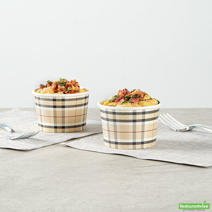Wholesale Restaurantware 4 Oz Round Plaid Paper To Go Cup- Bulk