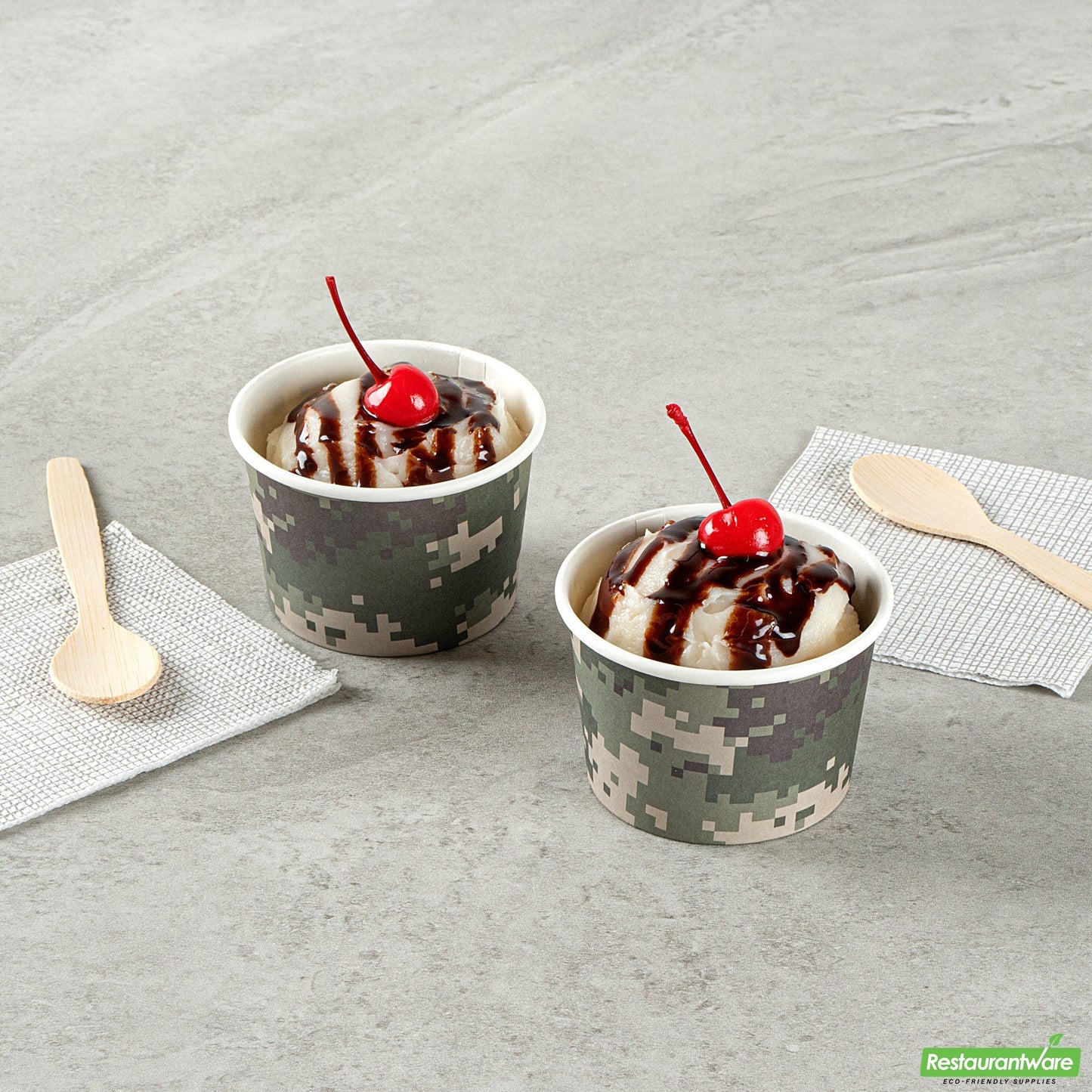 Wholesale Restaurantware 4 Oz Round Camouflage Paper To Go Cup- Bulk