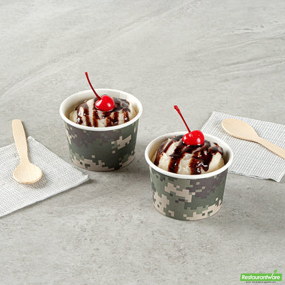 Wholesale Restaurantware 4 Oz Round Camouflage Paper To Go Cup- Bulk