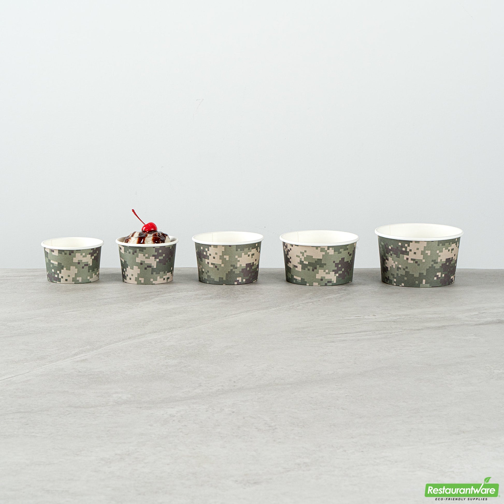 Wholesale Restaurantware 4 Oz Round Camouflage Paper To Go Cup- Bulk