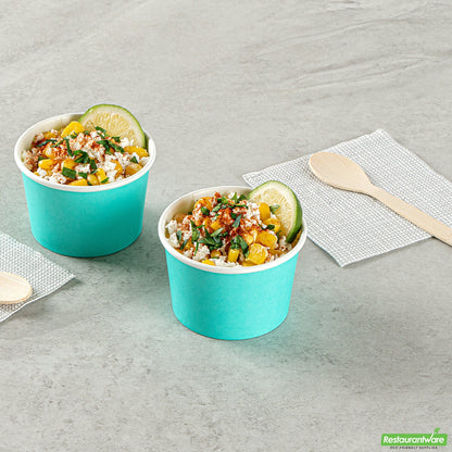 Wholesale Restaurantware 4 Oz Round Turquoise Paper To Go Cup- Bulk