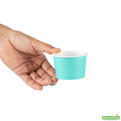 Wholesale Restaurantware 4 Oz Round Turquoise Paper To Go Cup- Bulk