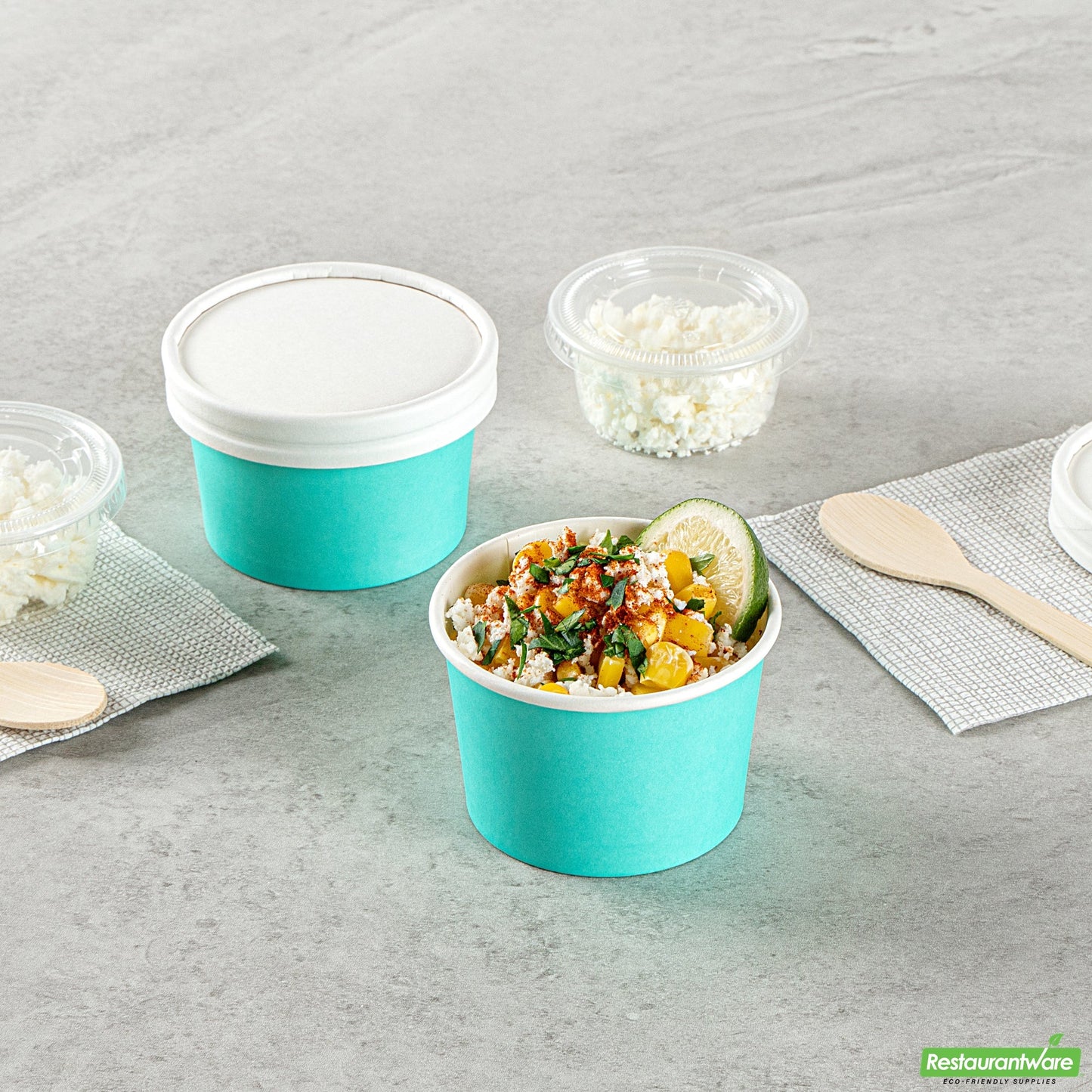 Wholesale Restaurantware 4 Oz Round Turquoise Paper To Go Cup- Bulk