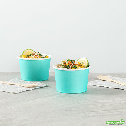Wholesale Restaurantware 4 Oz Round Turquoise Paper To Go Cup- Bulk