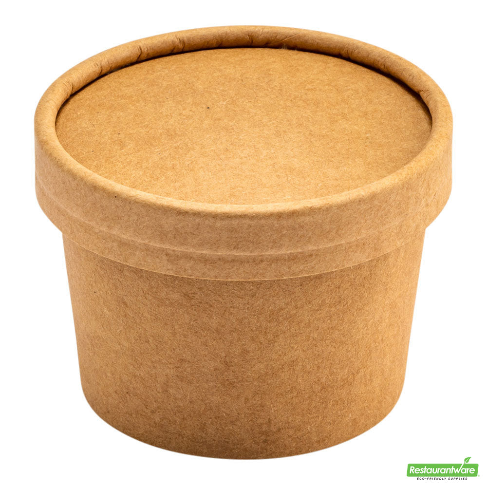 Wholesale Restaurantware Coppetta Round Kraft Paper To Go Cup Lid - Fits 4 oz- Bulk