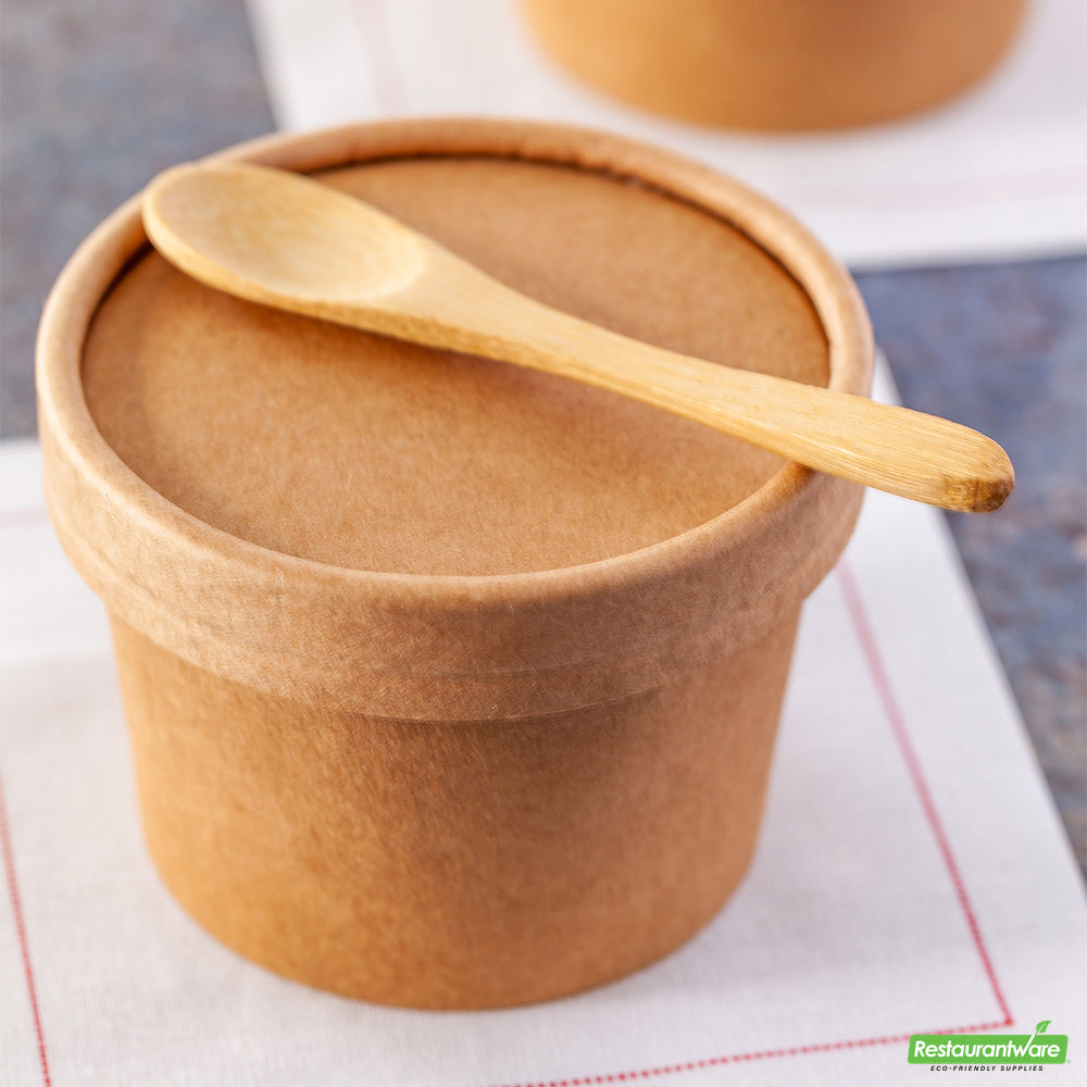 Wholesale Restaurantware Coppetta Round Kraft Paper To Go Cup Lid - Fits 4 oz- Bulk