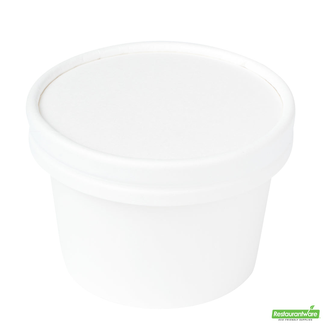 Wholesale Restaurantware Coppetta Round White Paper to Go Cup Lid - Fits 4 Oz- Bulk