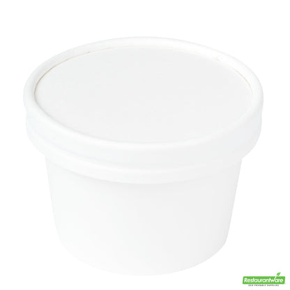 Wholesale Restaurantware Coppetta Round White Paper to Go Cup Lid - Fits 4 Oz- Bulk