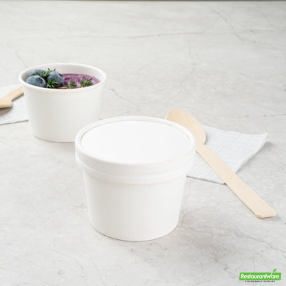 Wholesale Restaurantware Coppetta Round White Paper to Go Cup Lid - Fits 4 Oz- Bulk