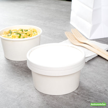 Wholesale Restaurantware Coppetta Round White Paper To Go Cup Lid - Fits 8 oz- Bulk