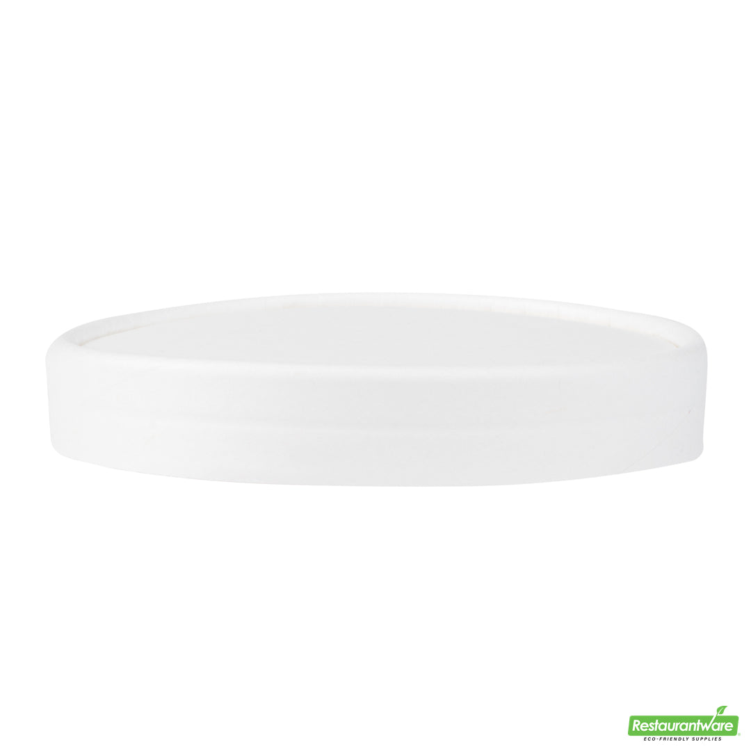 Wholesale Restaurantware Coppetta Round White Paper To Go Cup Lid - Fits 8 oz- Bulk