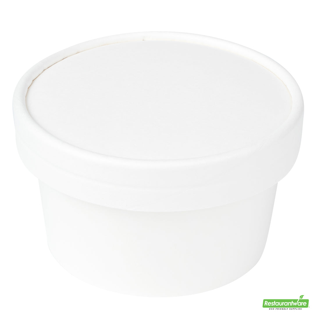 Wholesale Restaurantware Coppetta Round White Paper To Go Cup Lid - Fits 8 oz- Bulk