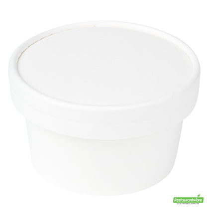 Wholesale Restaurantware Coppetta Round White Paper To Go Cup Lid - Fits 8 oz- Bulk