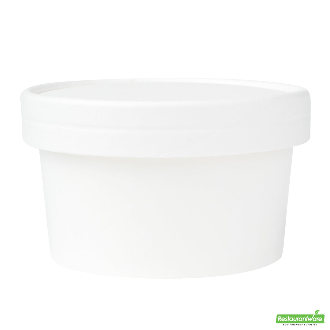 Wholesale Restaurantware Coppetta Round White Paper To Go Cup Lid - Fits 8 oz- Bulk