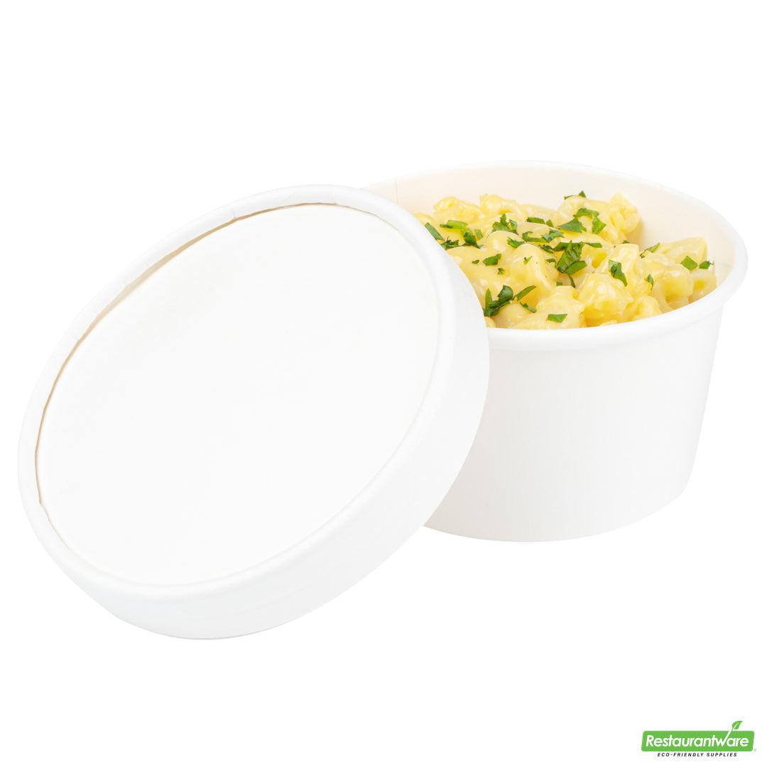 Wholesale Restaurantware Coppetta Round White Paper To Go Cup Lid - Fits 8 oz- Bulk