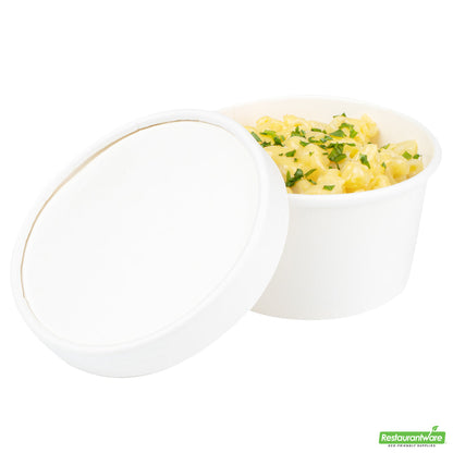 Wholesale Restaurantware Coppetta Round White Paper To Go Cup Lid - Fits 8 oz- Bulk