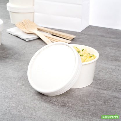 Wholesale Restaurantware Coppetta Round White Paper To Go Cup Lid - Fits 8 oz- Bulk