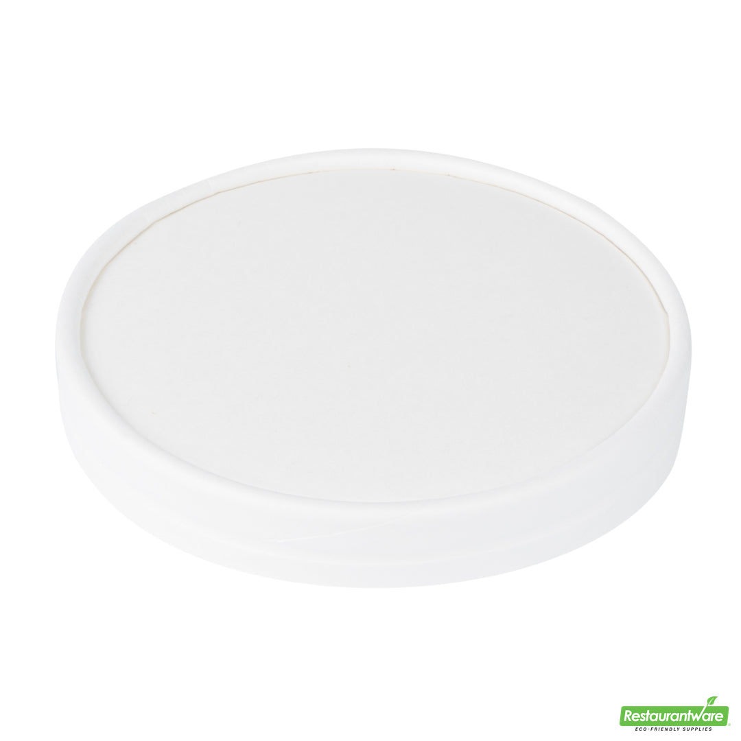 Wholesale Restaurantware Coppetta Round White Paper to Go Cup Lid - Fits 12 Oz- Bulk