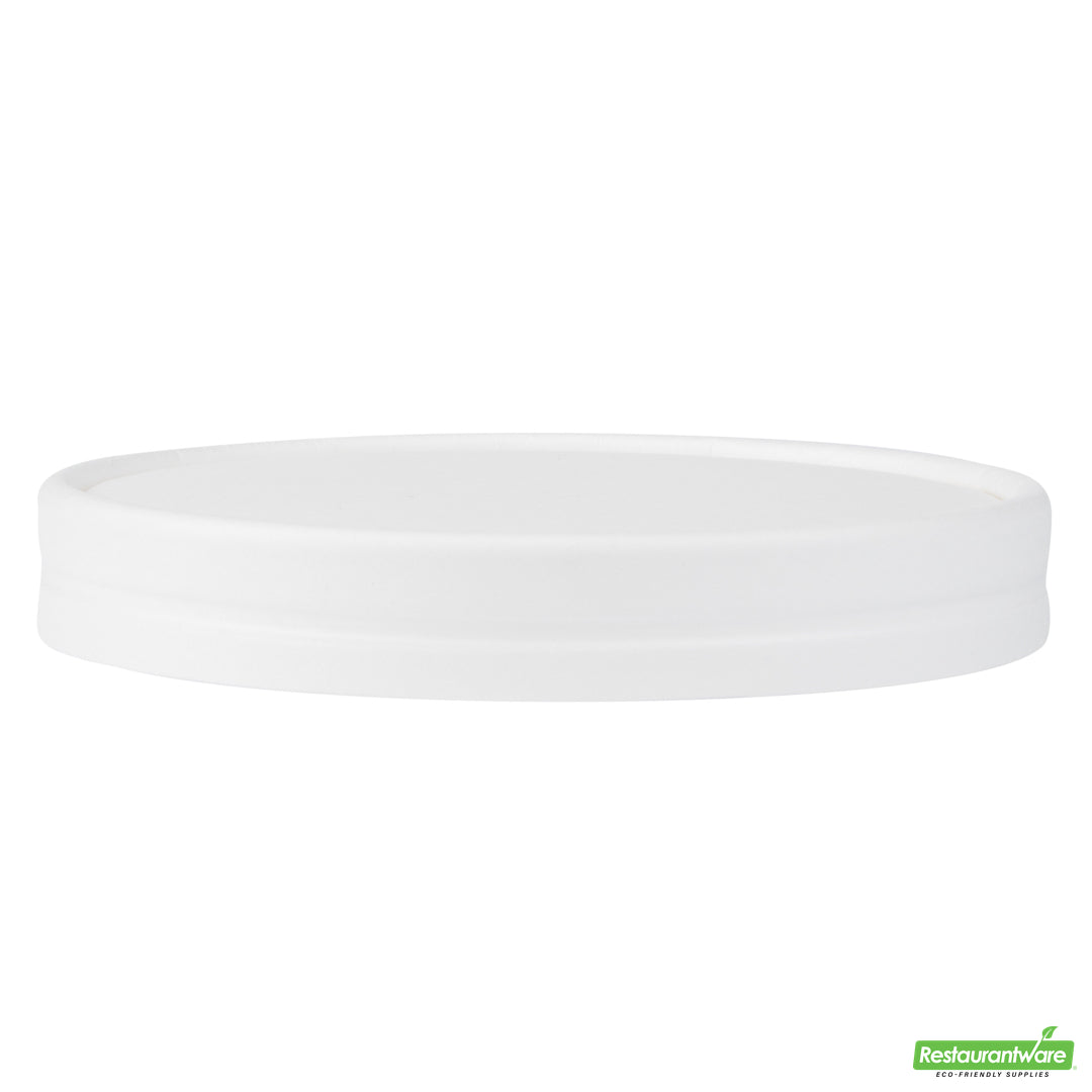 Wholesale Restaurantware Coppetta Round White Paper to Go Cup Lid - Fits 12 Oz- Bulk