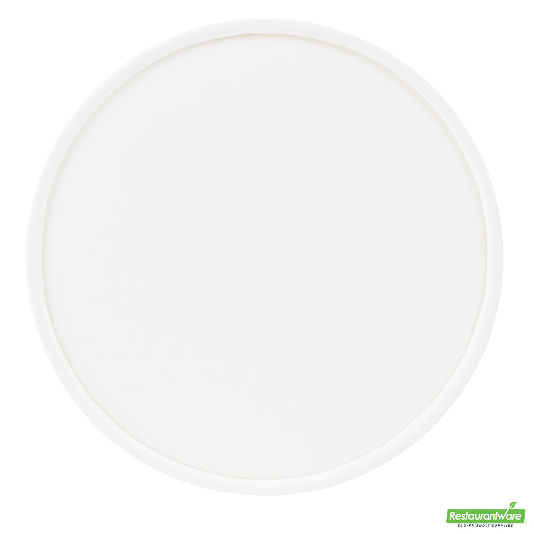 Wholesale Restaurantware Coppetta Round White Paper to Go Cup Lid - Fits 12 Oz- Bulk